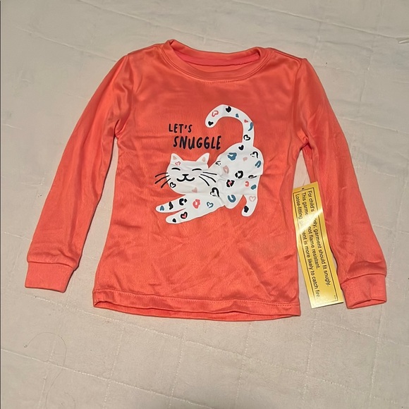4T Kids Snuggle Cat Shirt - Orange NWT - Picture 1 of 4